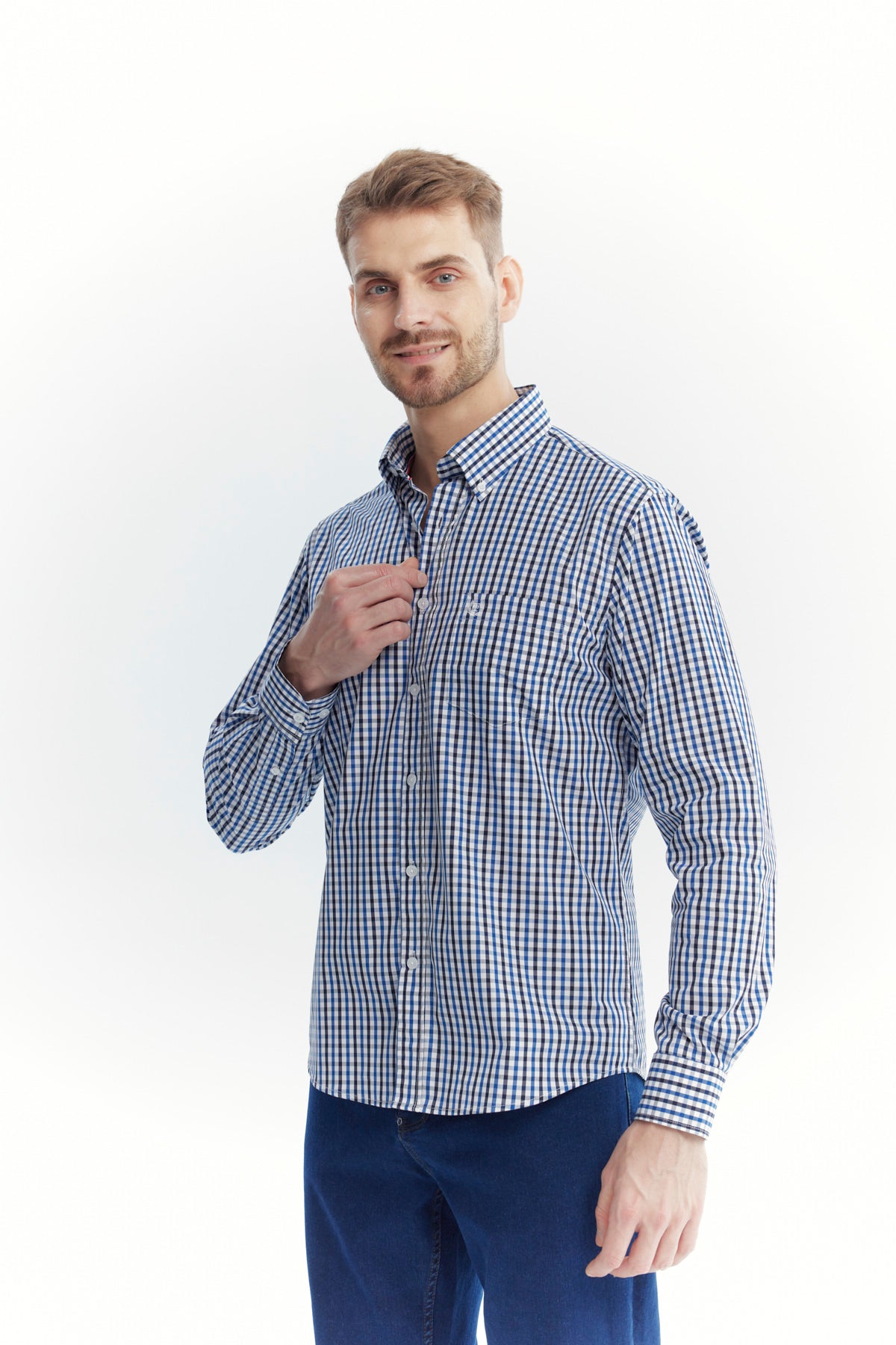 Camisa Hombre Regular Azul