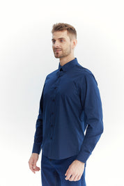 Camisa Hombre Regular Azul Marino