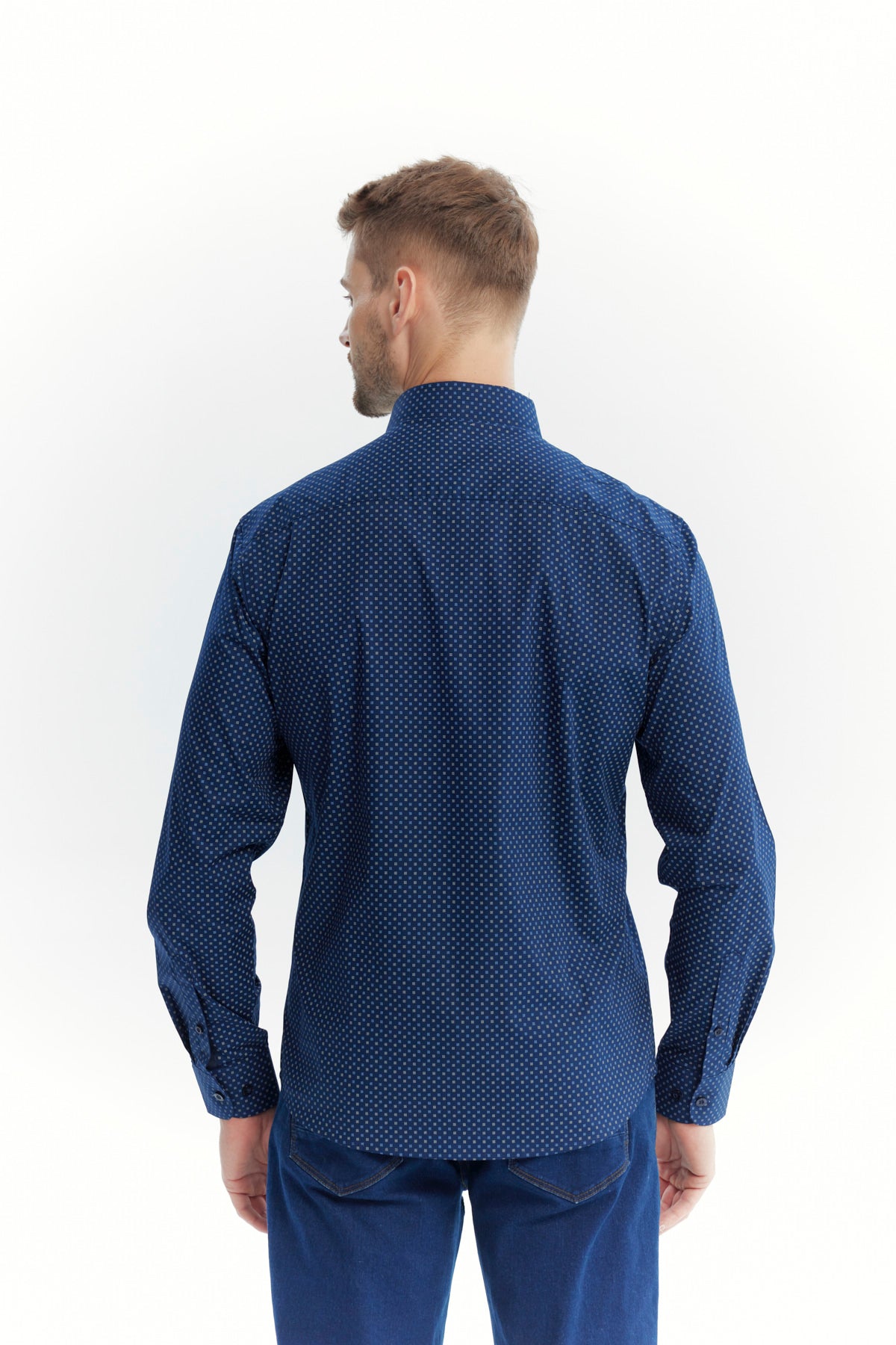 Camisa Hombre Regular Azul Marino