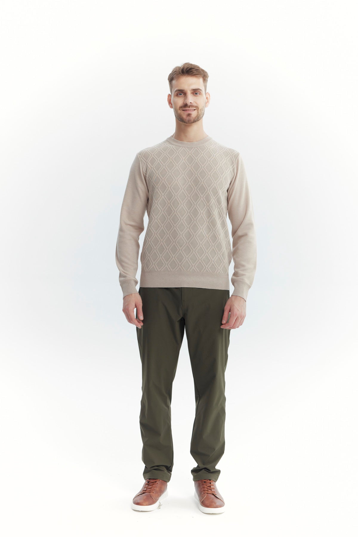 Sweater Hombre Regular Beige Oscuro