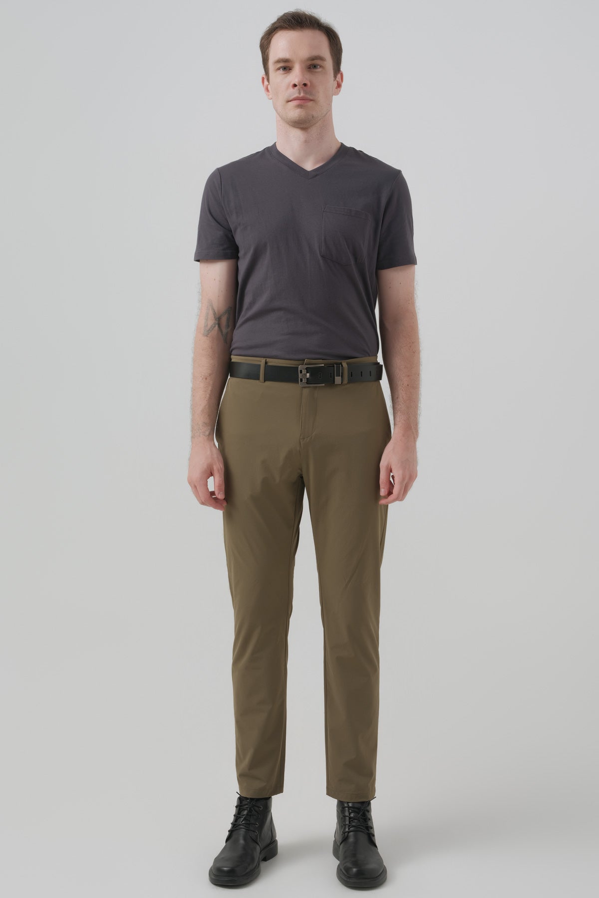 Pantalón Clásico Hombre Verde Oliva