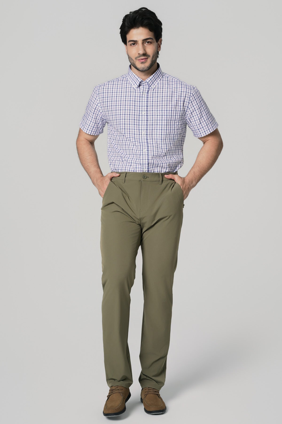 Pantalón Clásico Hombre Verde Oliva