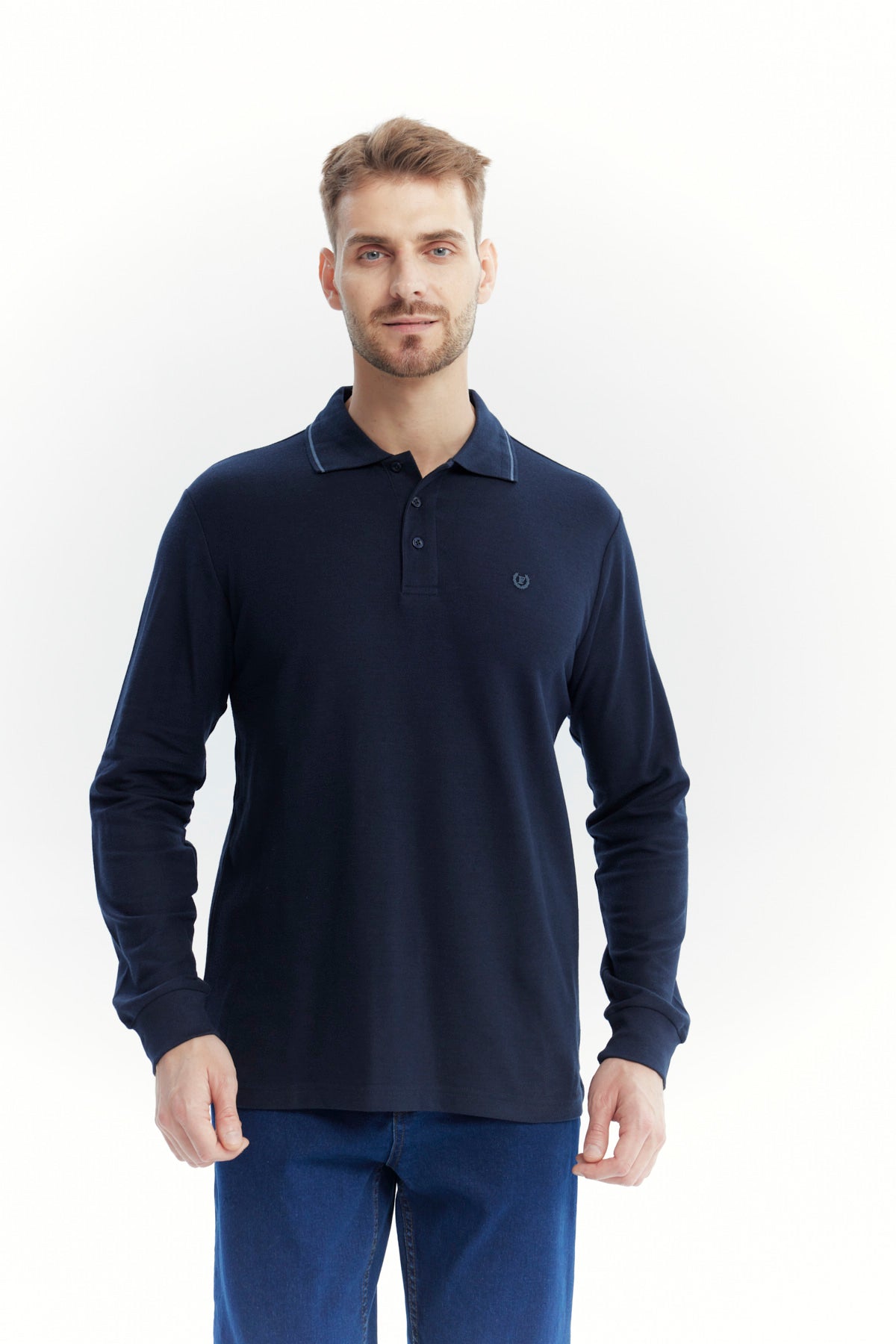Polera Hombre Regular Azul Marino