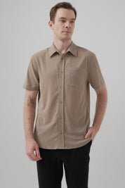 Camisa Hombre Classic Beige Oscuro