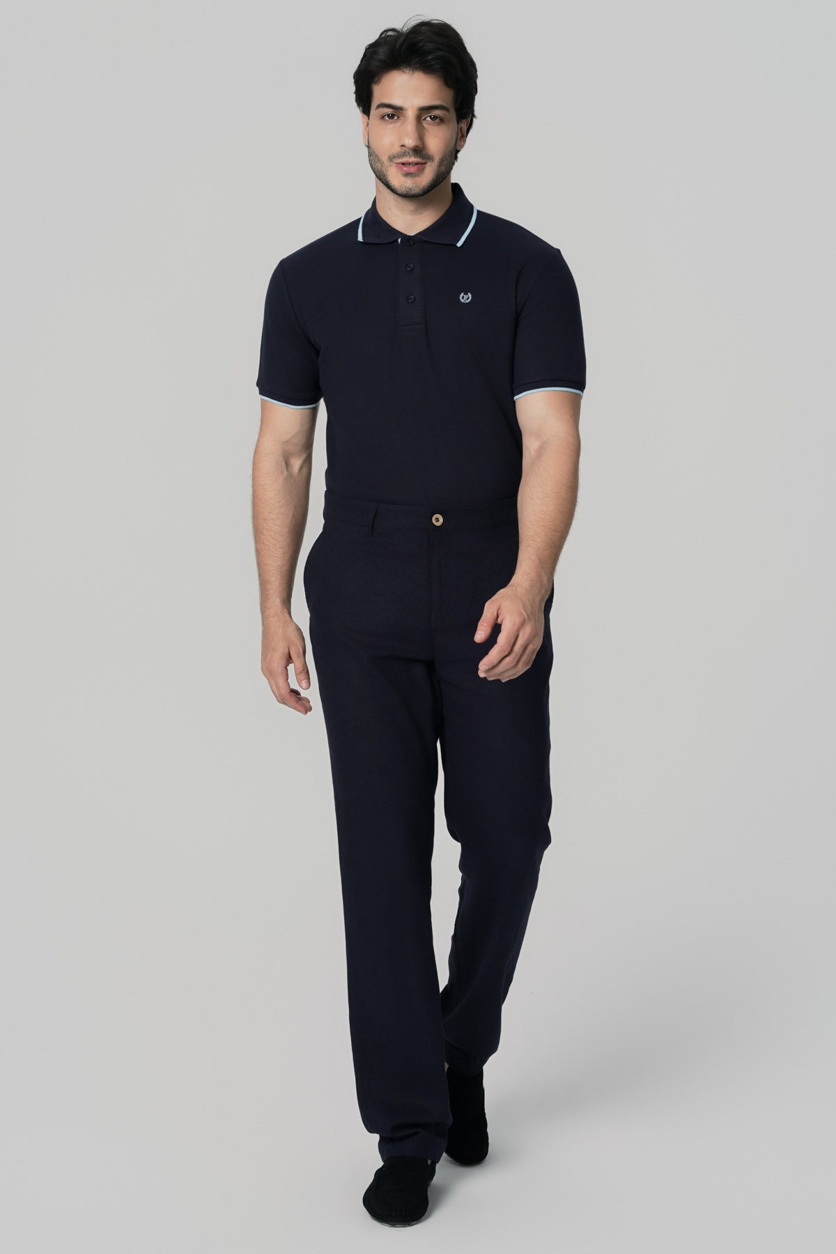 Pantalón Calce Recto Hombre Azul Marino