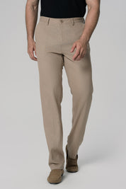 Pantalón Calce Recto Hombre Camel