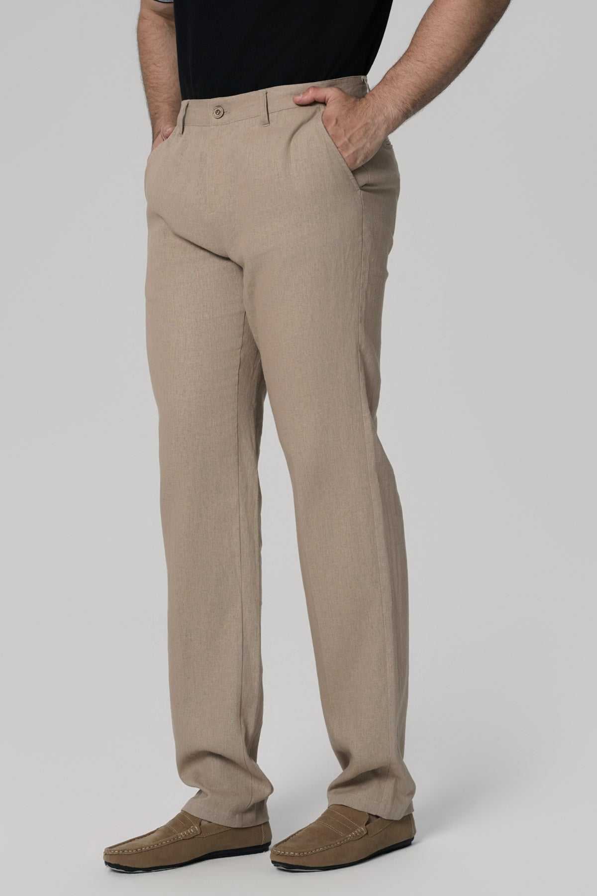 Pantalón Calce Recto Hombre Camel
