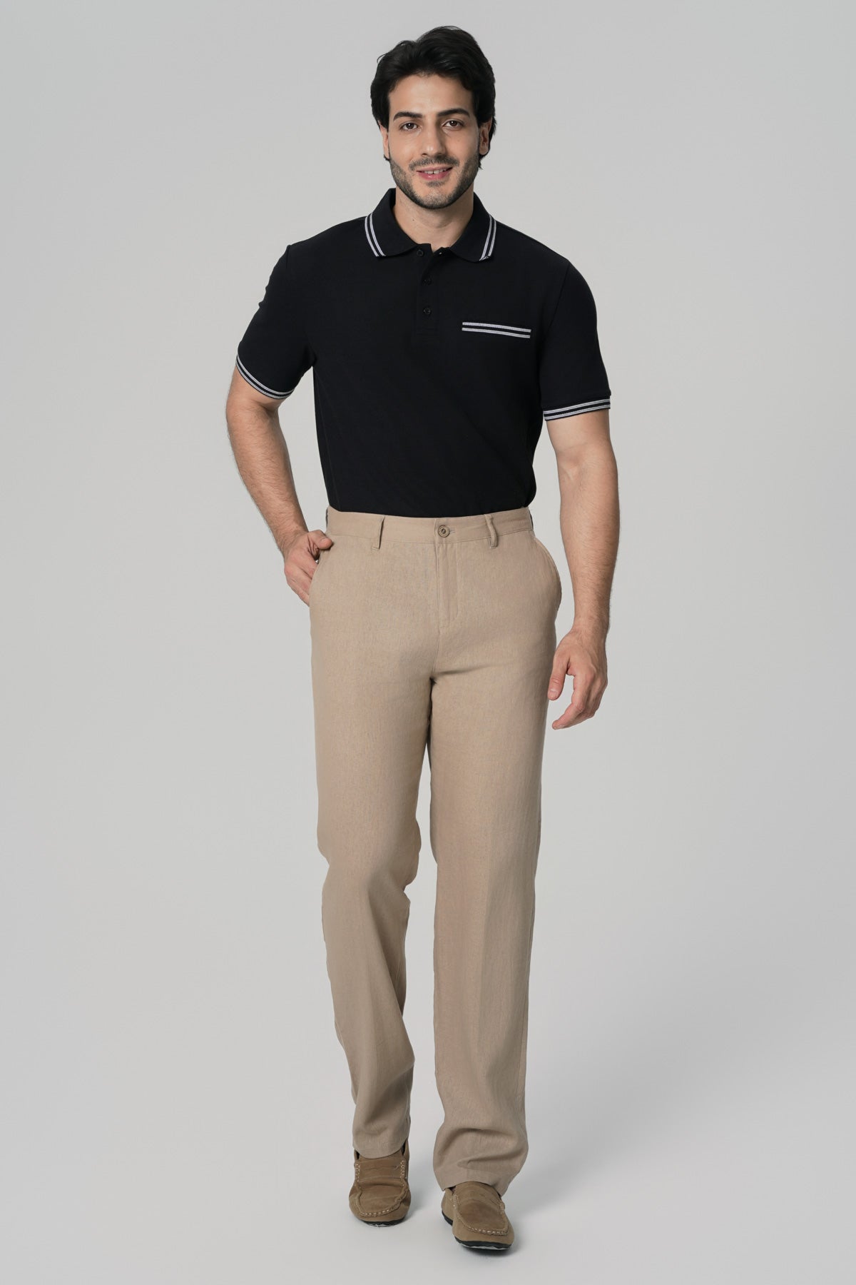 Pantalón Calce Recto Hombre Camel