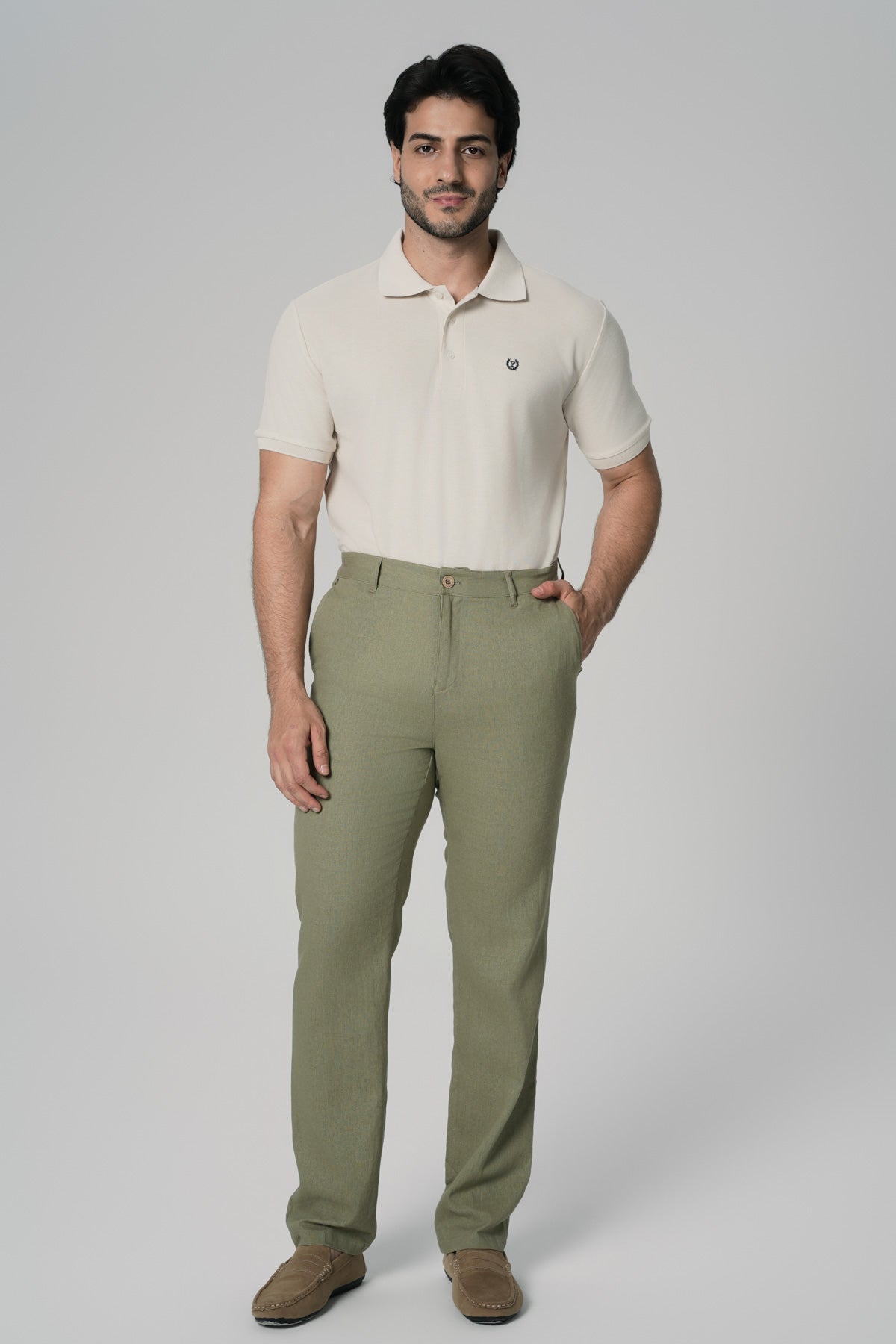 Pantalón Calce Recto Hombre Verde