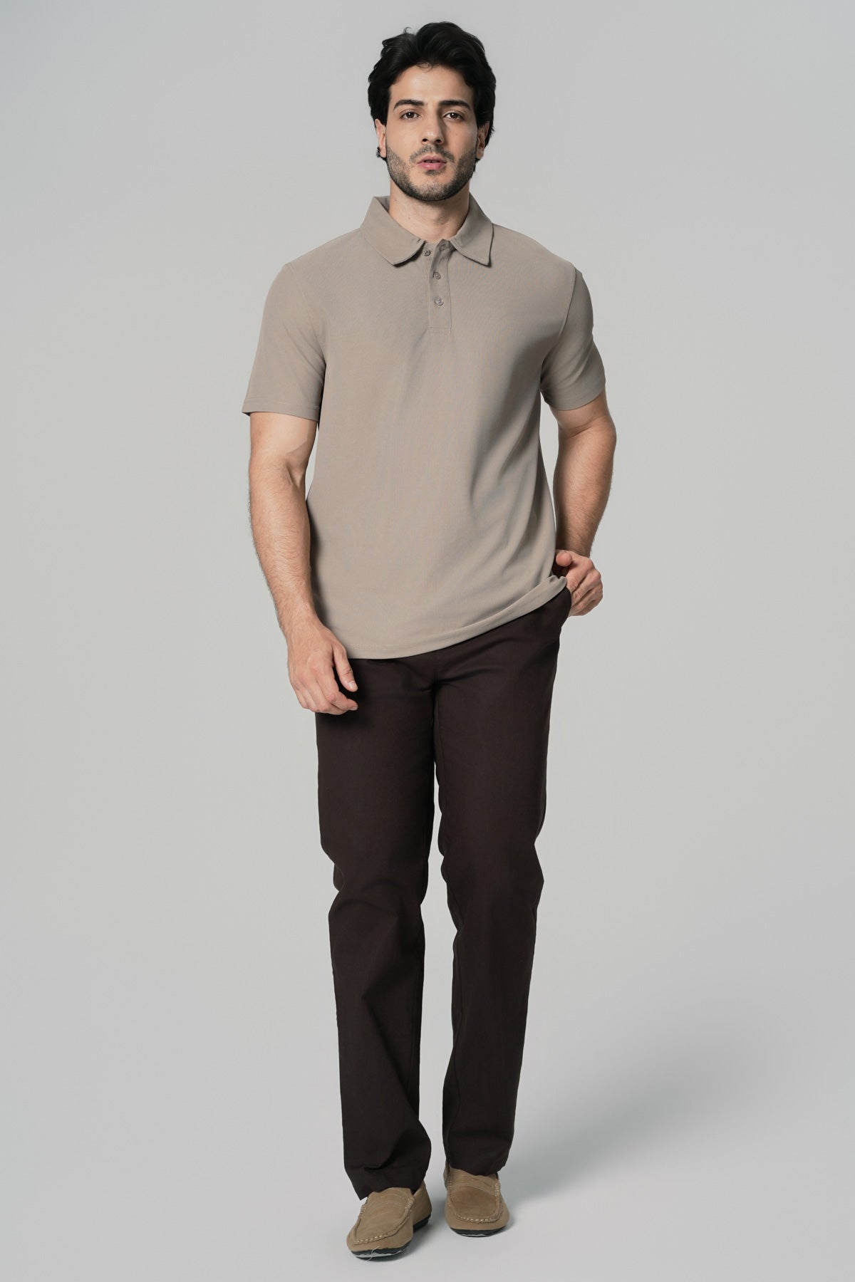 Pantalón Calce Recto Hombre Chocolate