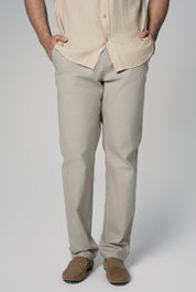 Pantalón Calce Recto Hombre Beige Oscuro