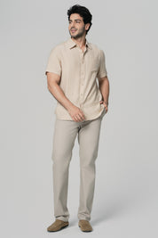 Pantalón Calce Recto Hombre Beige Oscuro