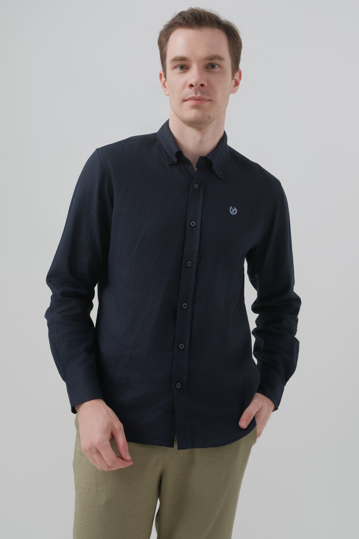 Camisa Regular Hombre Azul Marino