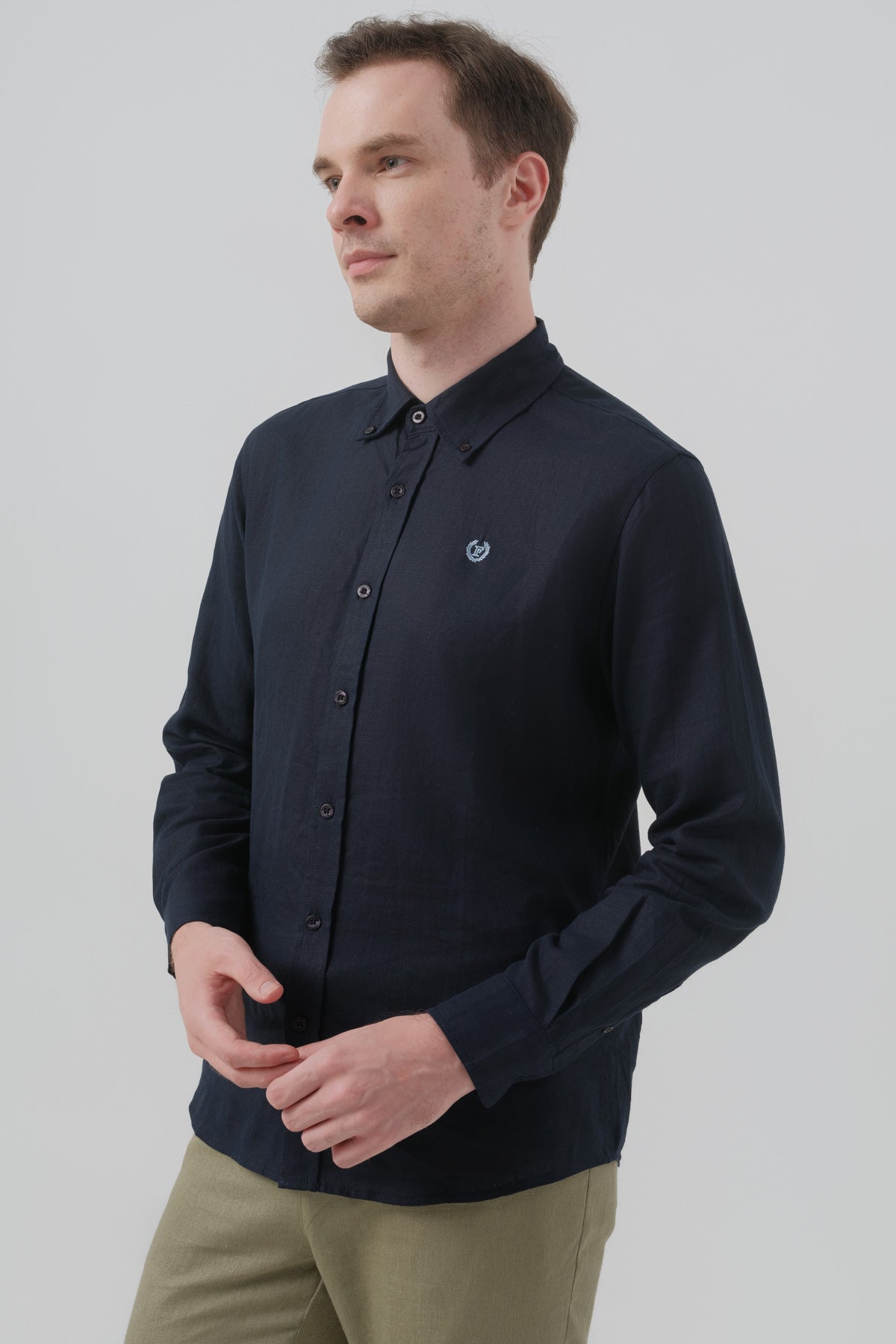 Camisa Regular Hombre Azul Marino