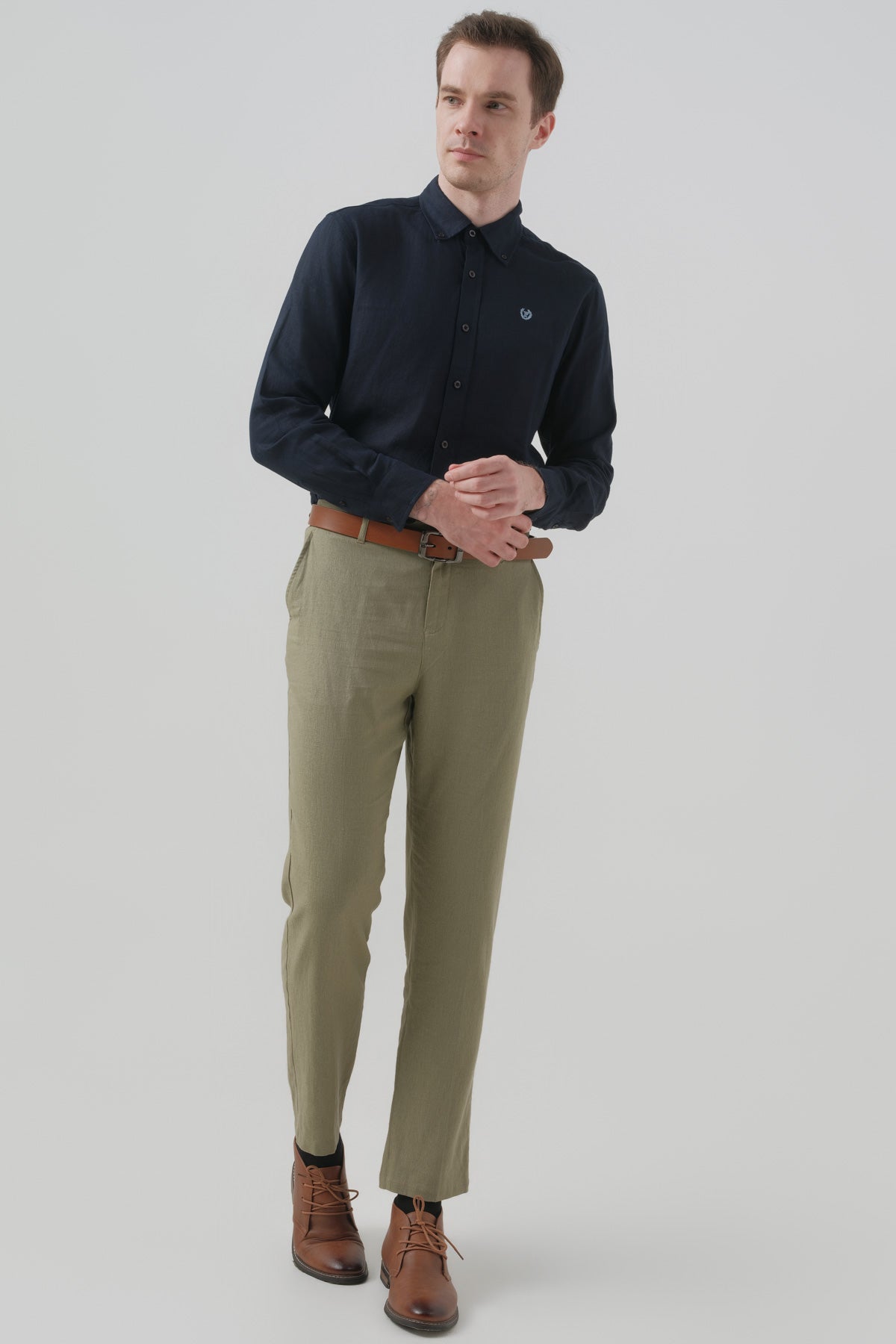 Camisa Regular Hombre Azul Marino