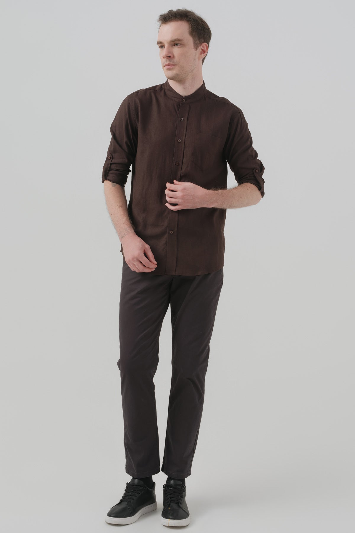 Camisa Classic Hombre Chocolate