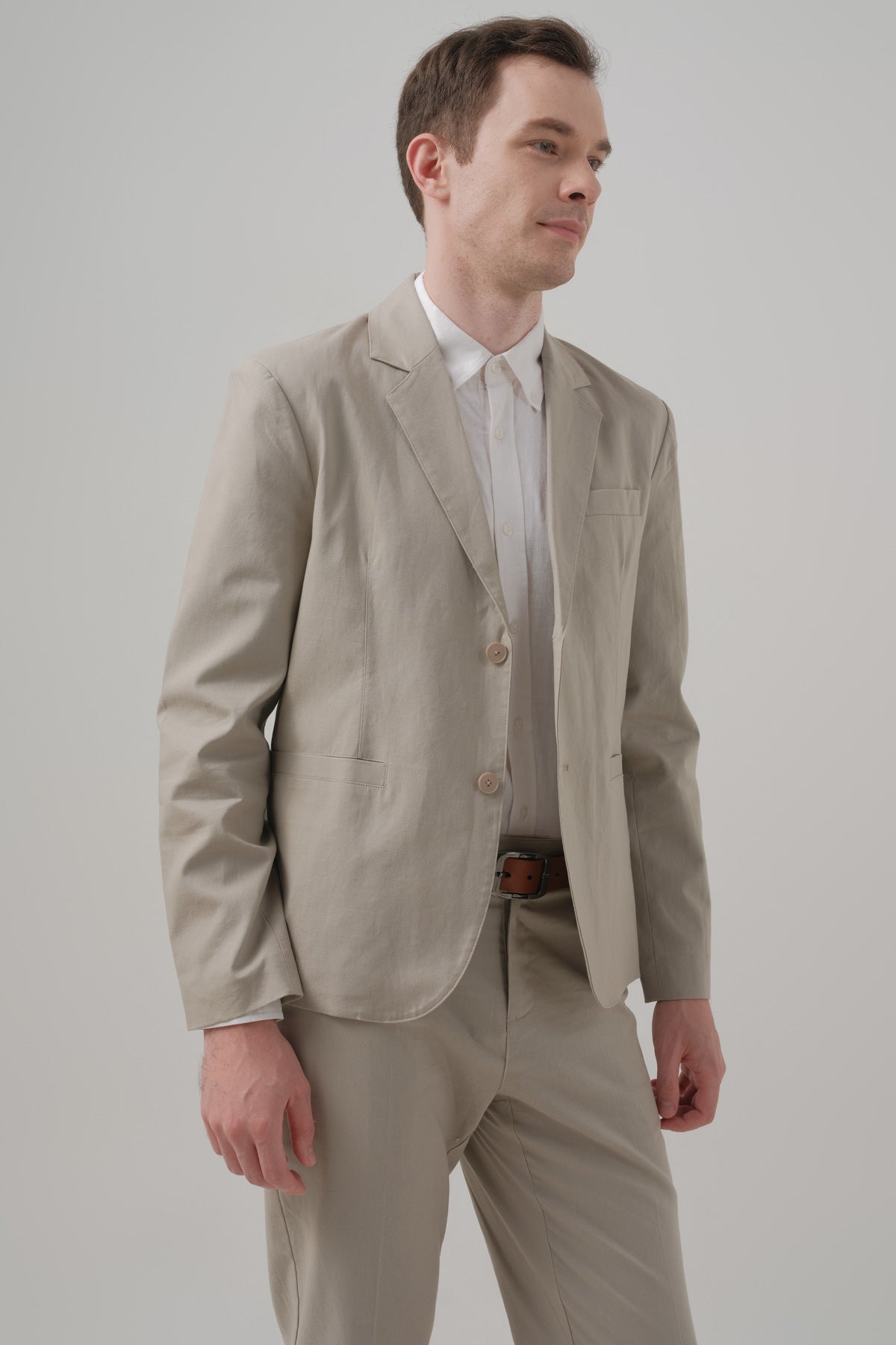 Chaqueta Regular Hombre Beige Oscuro