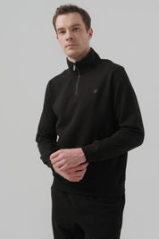 Polerón Hombre Regular Half Zipper Negro