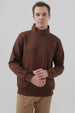 Polerón Hombre Regular Half Zipper Café