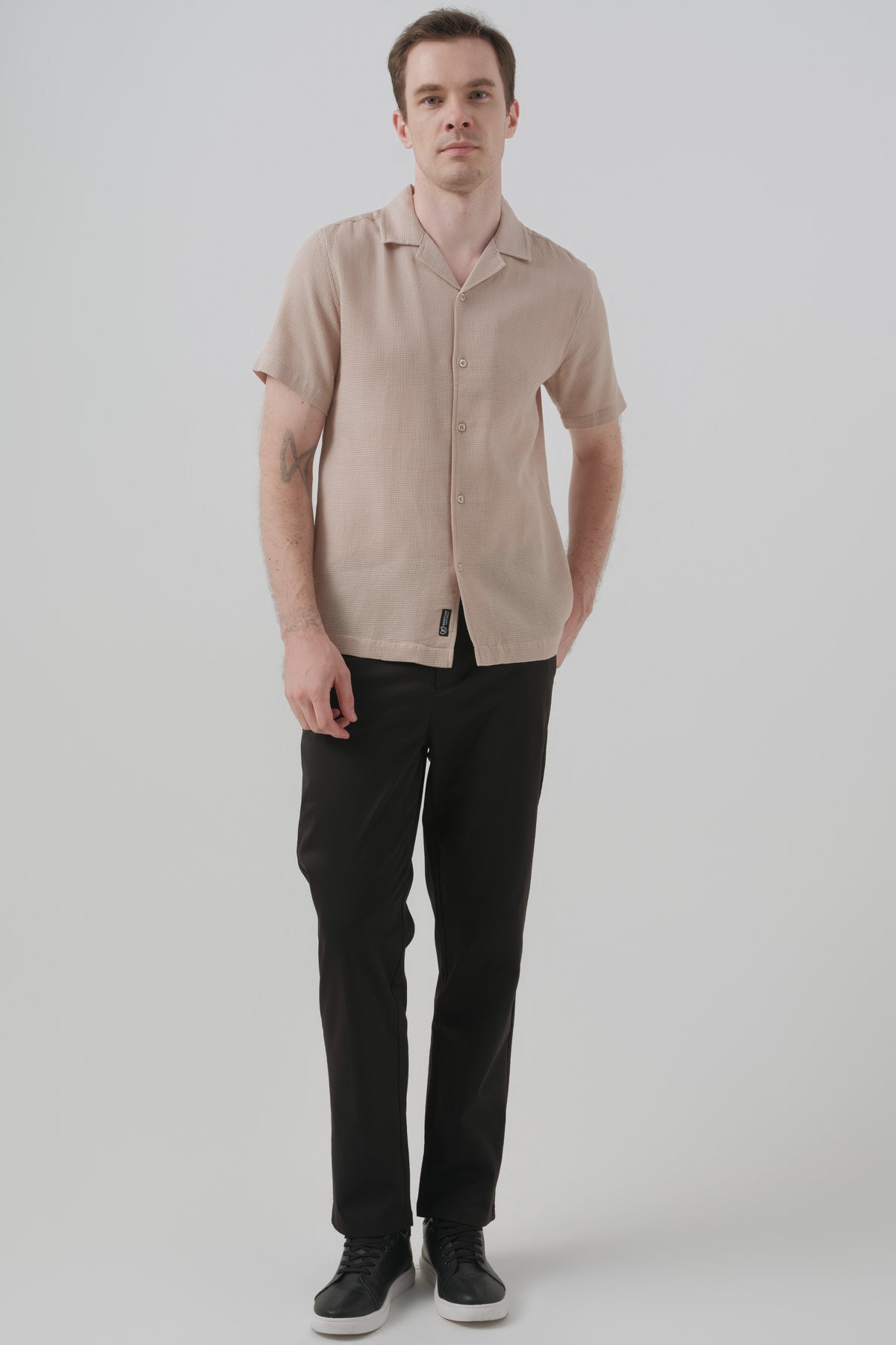 Camisa Hombre Regular Beige Oscuro