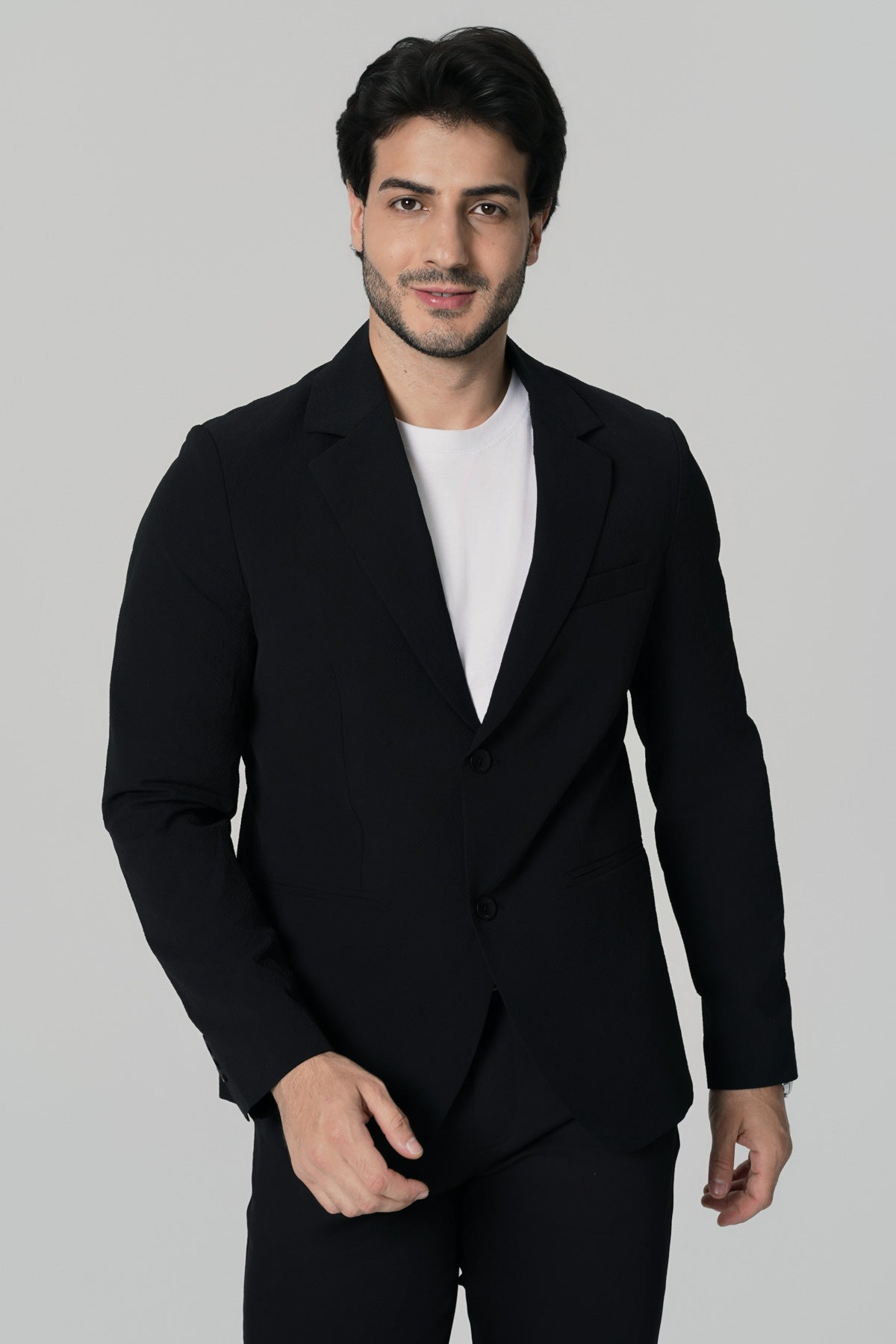 Blazer Regular Hombre Negro