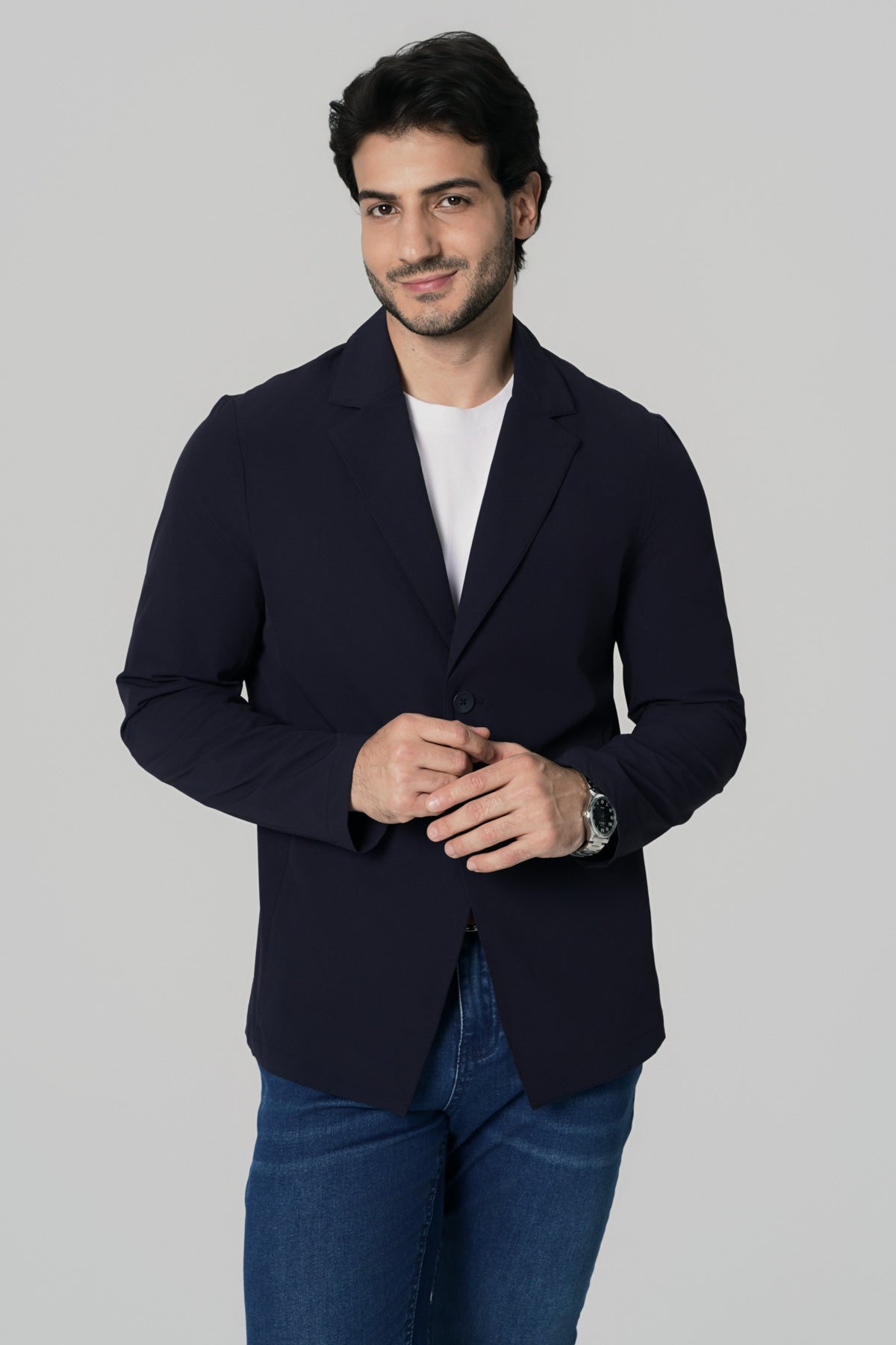Chaqueta Regular Hombre Azul Marino