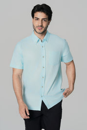 Camisa Regular Hombre Celeste