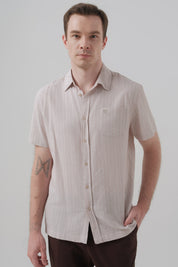 Camisa Regular Hombre Beige