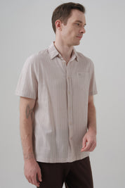 Camisa Regular Hombre Beige