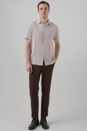 Camisa Regular Hombre Beige