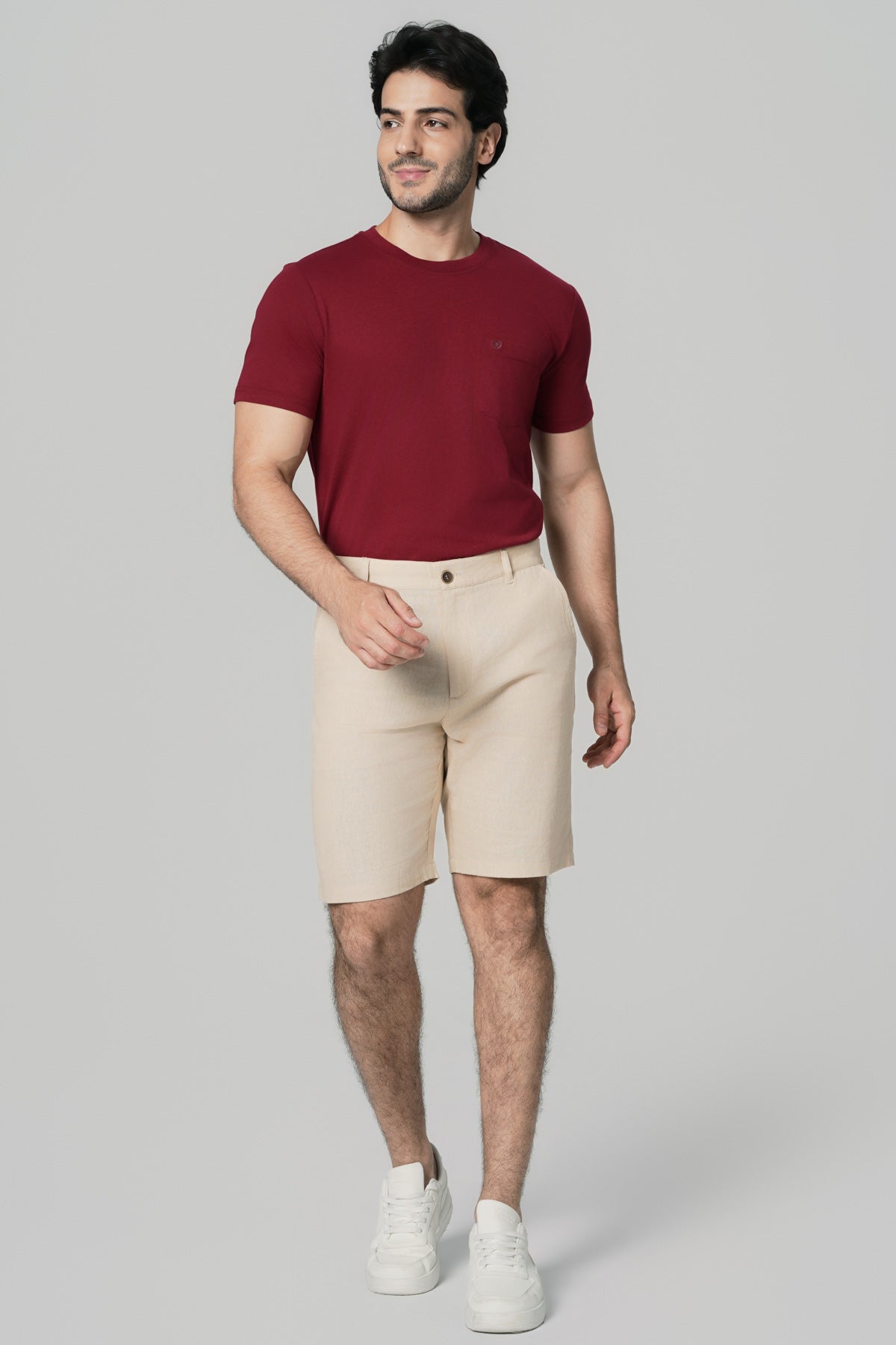 Bermuda Normal Hombre Beige