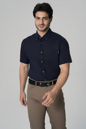 Camisa Regular Hombre Azul Marino