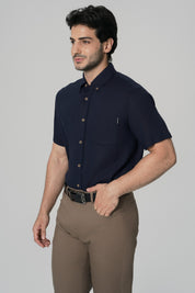 Camisa Regular Hombre Azul Marino