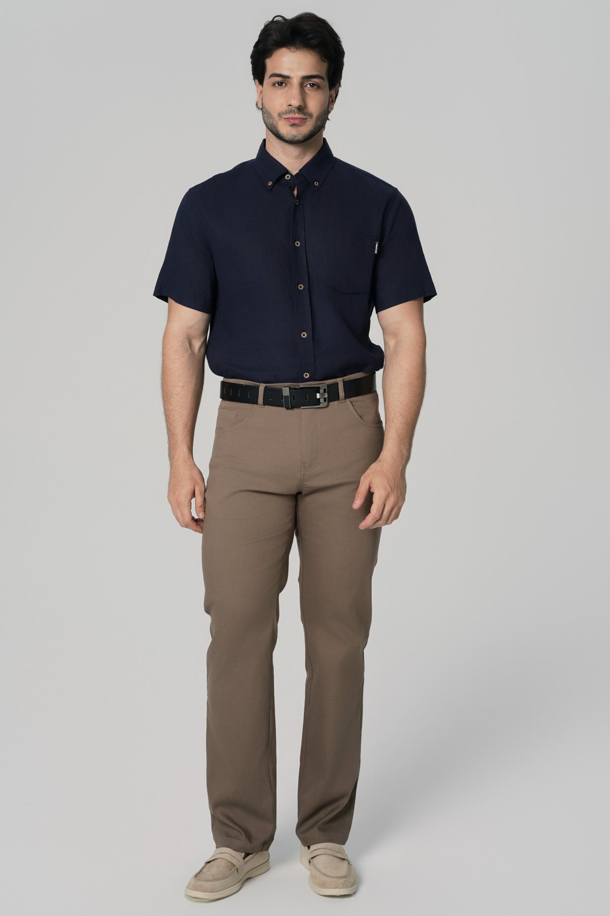 Camisa Regular Hombre Azul Marino
