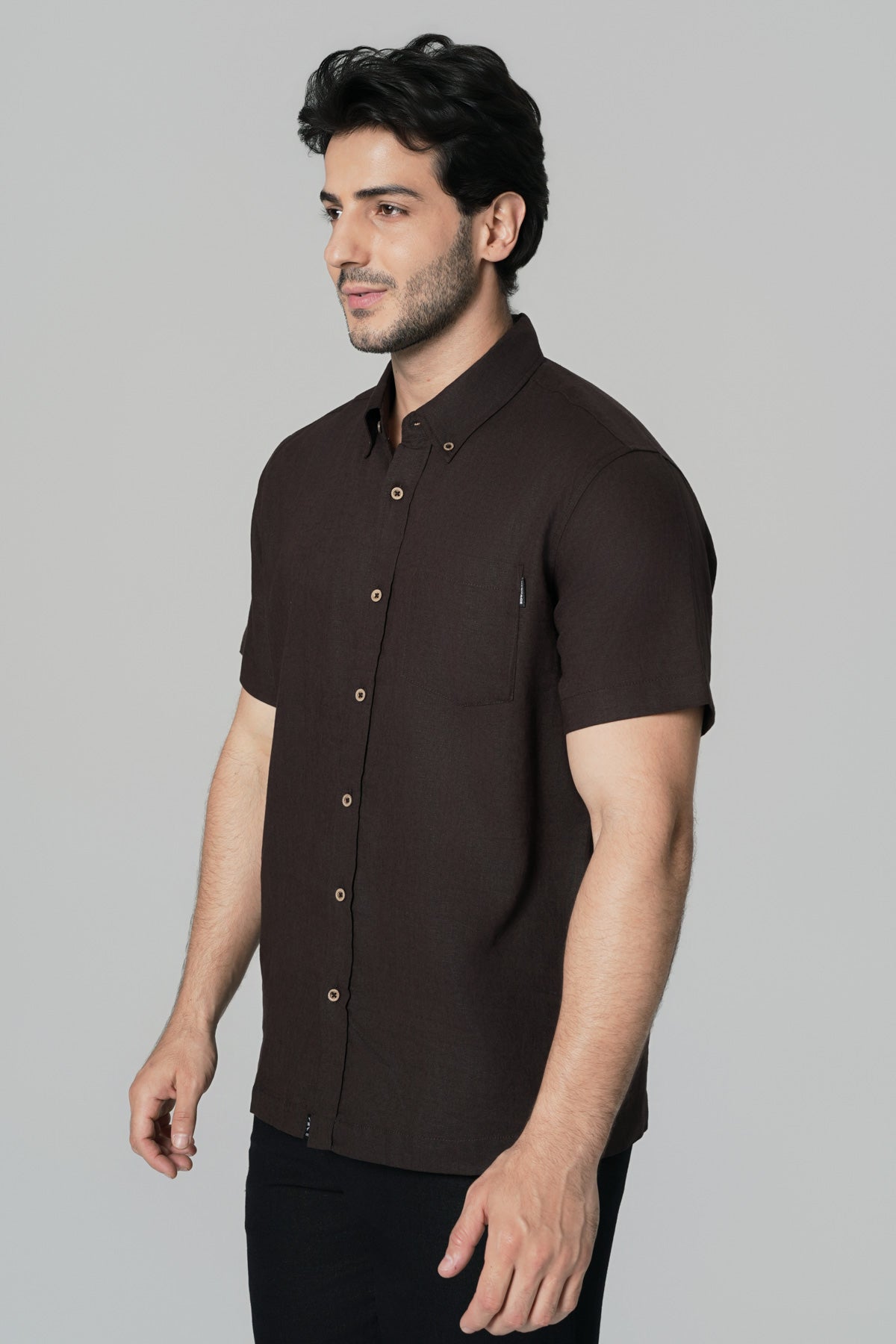 Camisa Regular Hombre Café
