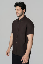 Camisa Regular Hombre Café