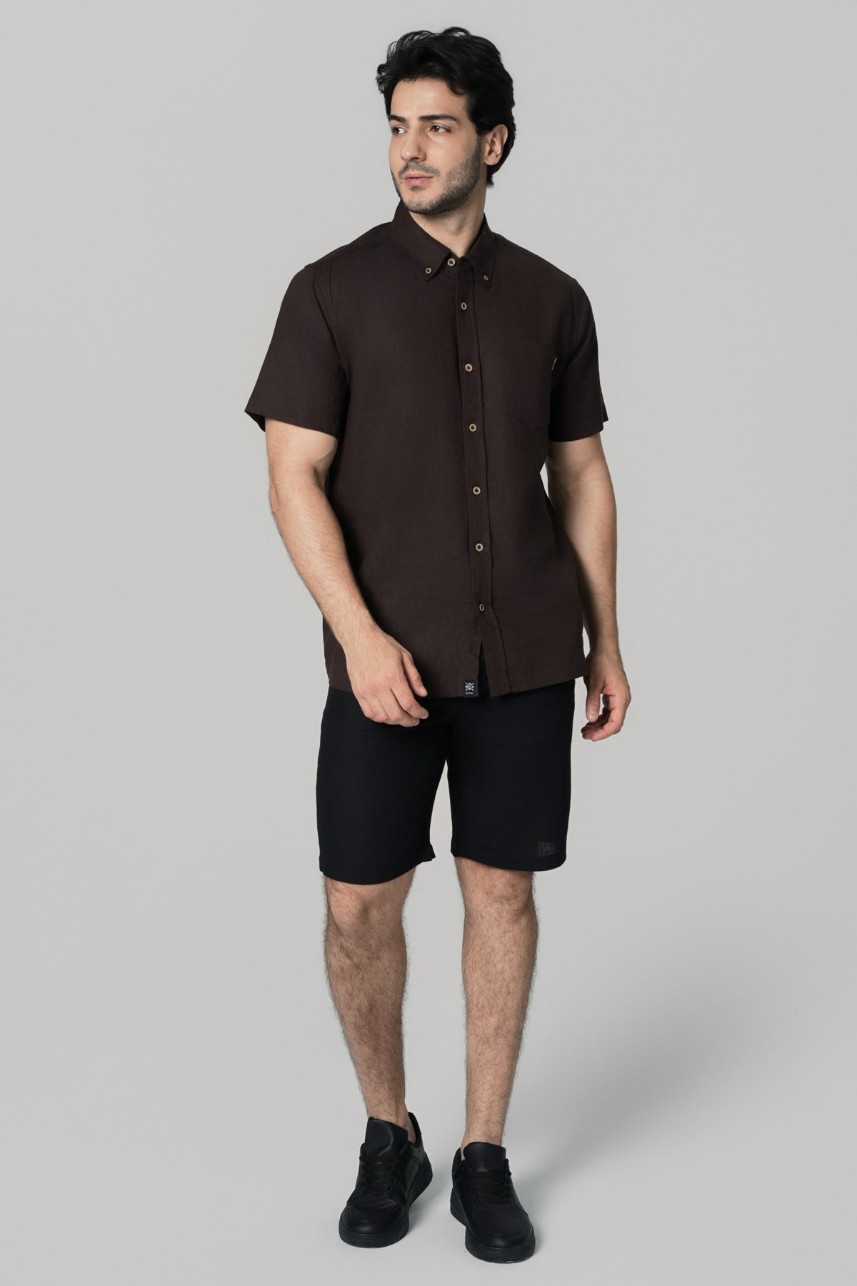 Camisa Regular Hombre Café