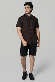 Camisa Regular Hombre Café