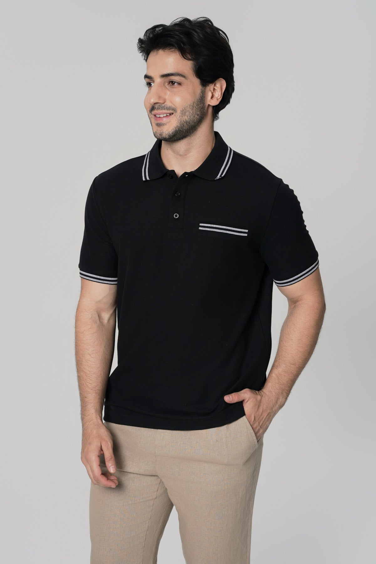 Polera Regular Hombre Negro