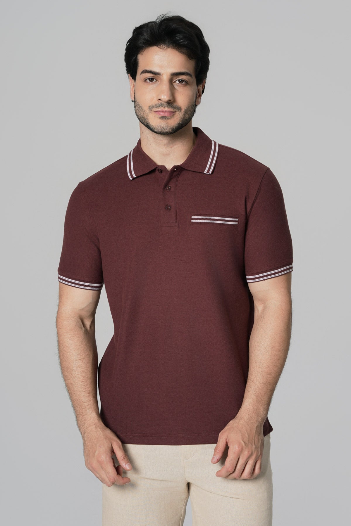 Polera Regular Hombre Café