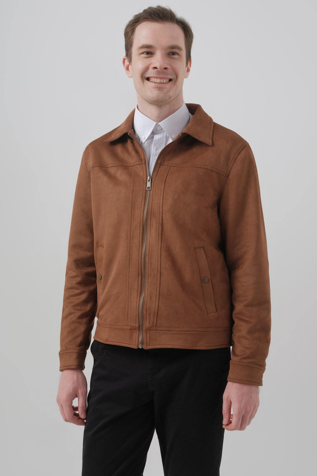 Chaqueta Regular Hombre Café