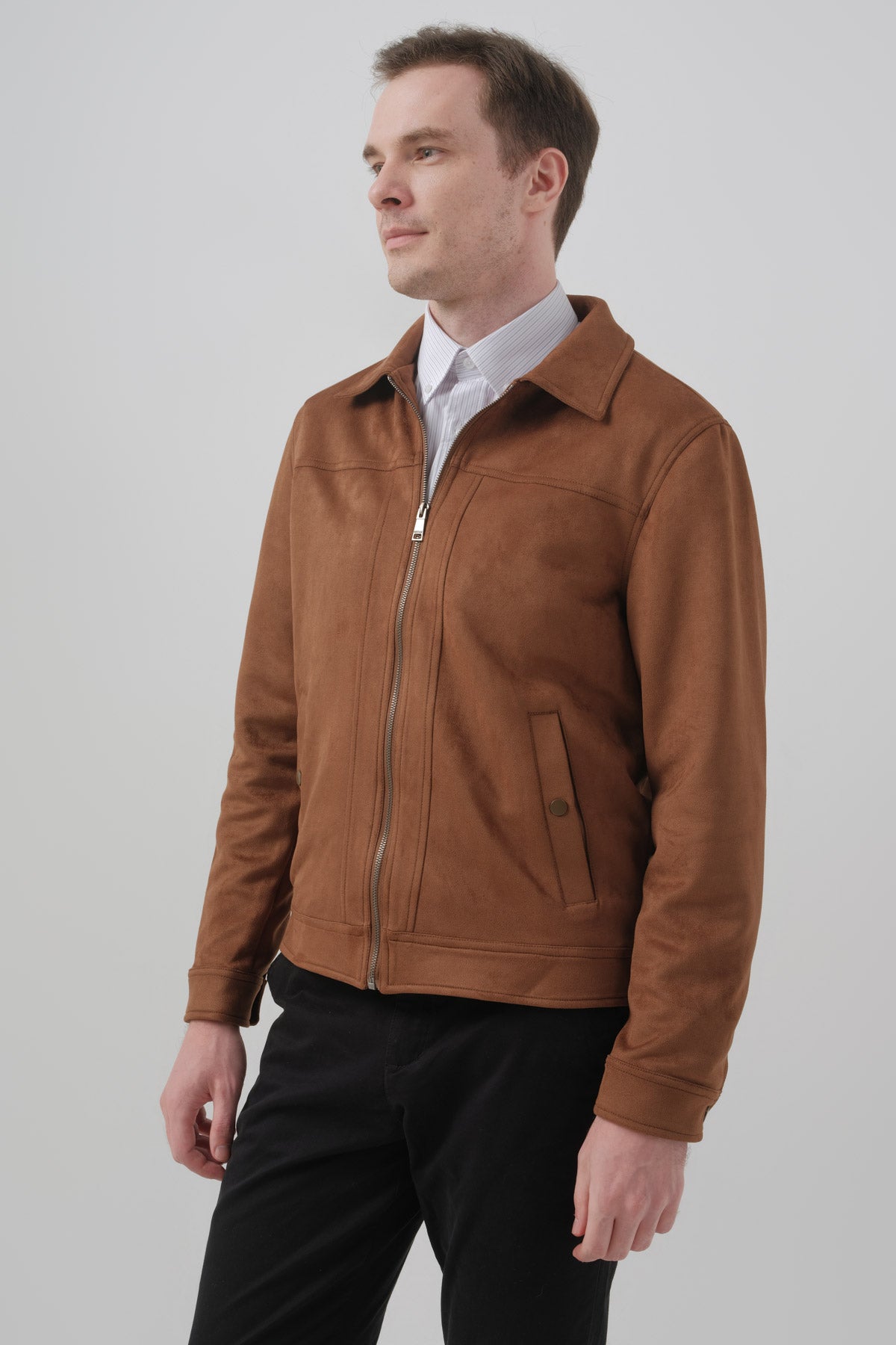 Chaqueta Regular Hombre Café
