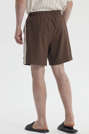 Short de Baño Hombre Liso Chocolate