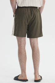 Short de Baño Hombre Liso Verde Militar