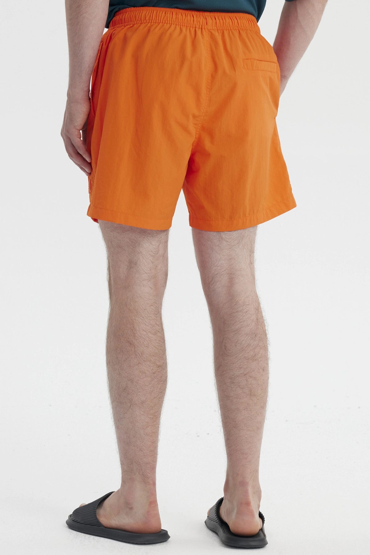 Short de Baño Hombre Liso Naranjo