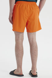 Short de Baño Hombre Liso Naranjo