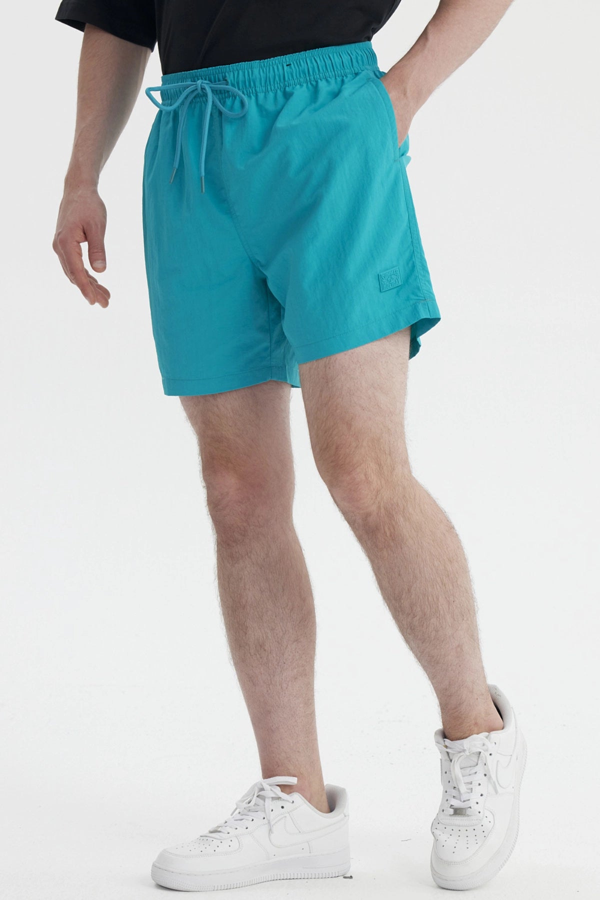 Short de Baño Hombre Liso Turquesa