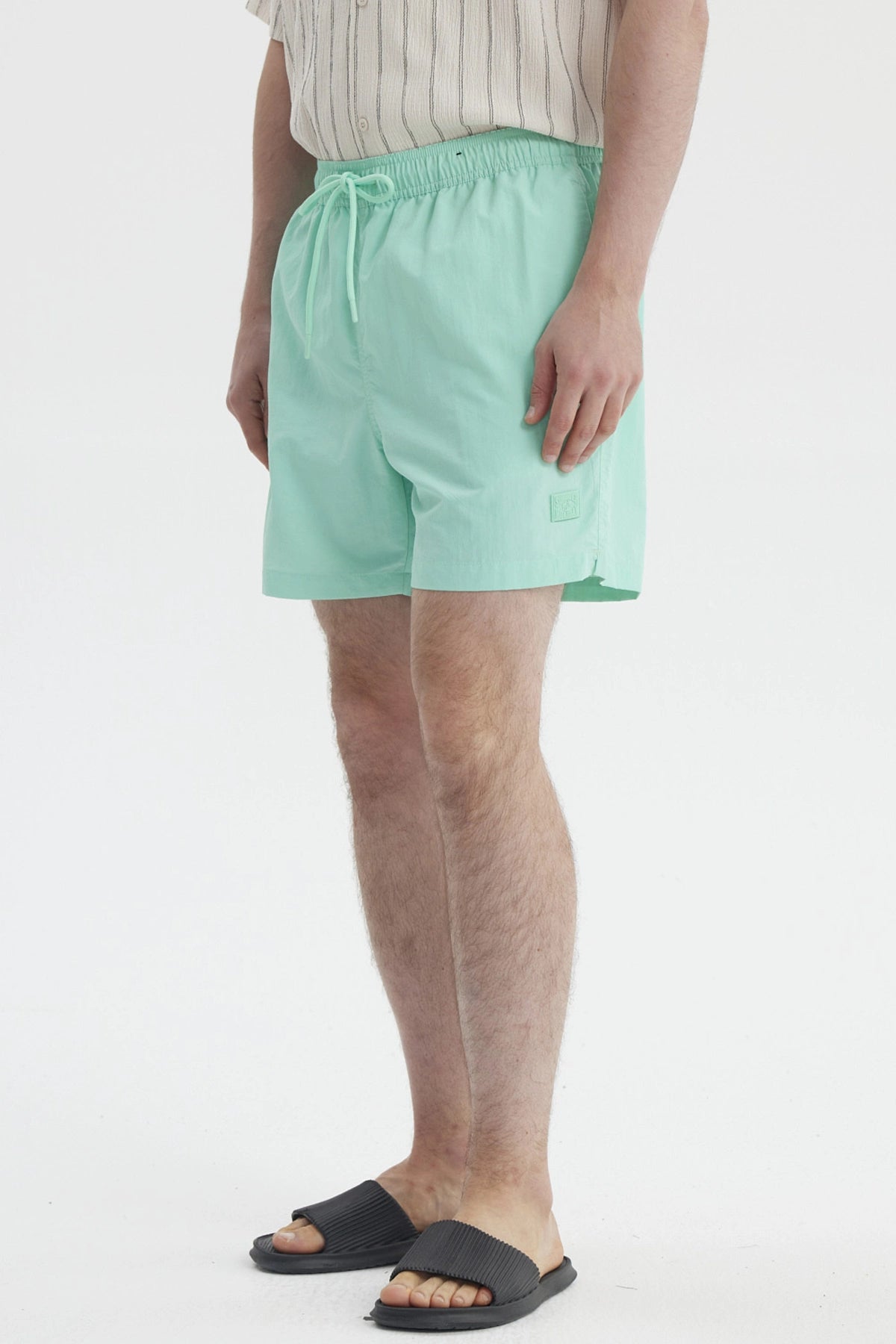 Short de Baño Hombre Liso Verde Agua