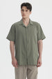 Camisa Hombre Slim Cuello Camisero Verde Militar