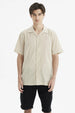 Camisa Hombre Slim Cuello Camisero Beige